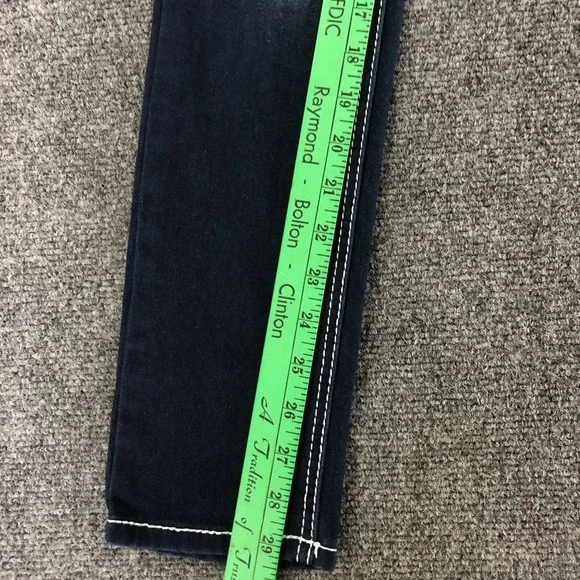 RK07452 Ariya SKINNY WOMENS JEANS sz3/4 DARK BLUE; SOLID JEANS - Picture 3 of 8